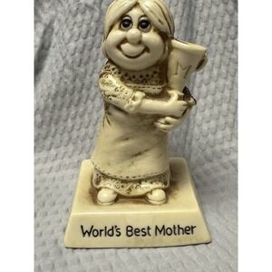 Vintage Russ Berrie Figurine "WORLDS BEST MOTHER"  1976 MOTHER'S DAY Mom Gift